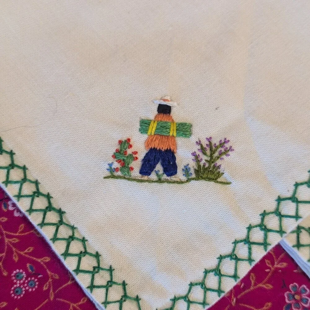 Handmade Embroidered Folk Art‎ Napkins Handkerchiefs Guatemalan 4 Ct Cottagecore